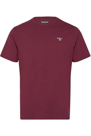 Barbour Ess Sports Tee Designers T-shirts Short-sleeved Burgundy