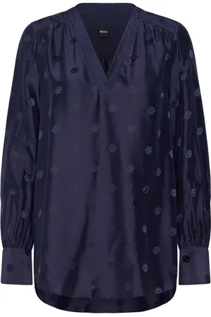 HUGO BOSS Bieshina Tops Blouses Long-sleeved Navy