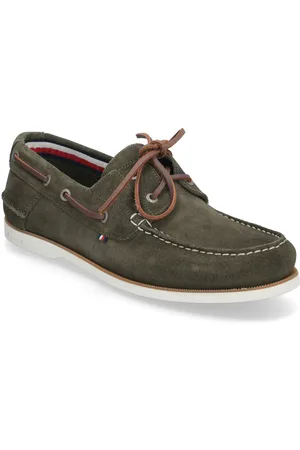 Tommy Hilfiger Th Boat Shoe Core Suede Purjehduskengät Kengät Khaki Green