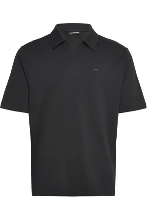J Lindeberg Roy Relaxed Polo Pique Tops Polos Short-sleeved Black