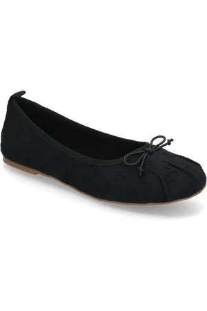 MANGO Embroidered Ballerinas Ballerinat Black