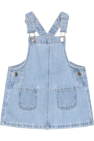 MANGO Short Denim Pinafore Dresses & Skirts Dresses Baby Dresses Sleevless Baby Dresses Blue