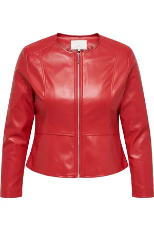 ONLY Carsaramy Faux Leather Jacket Otw Nahkatakki Red