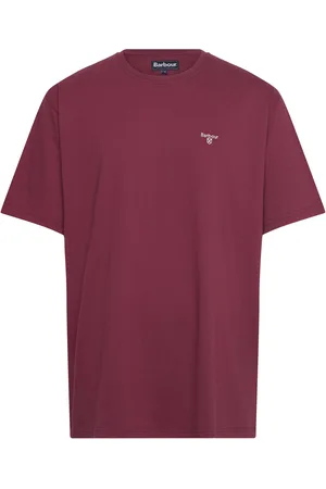 Barbour Ess Sports Tee Designers T-shirts Short-sleeved Burgundy