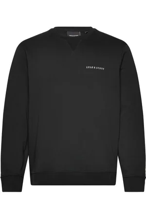 Lyle & Scott Loopback Embroidered Crew Neck Sweatshirt Tops Sweat-shirts & Hoodies Sweat-shirts Black