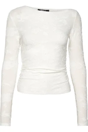 Gina Tricot Asymmetric Top Tops T-shirts & Tops Long-sleeved White