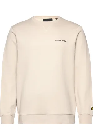 Lyle & Scott Loopback Embroidered Crew Neck Sweatshirt Tops Sweat-shirts & Hoodies Sweat-shirts Cream