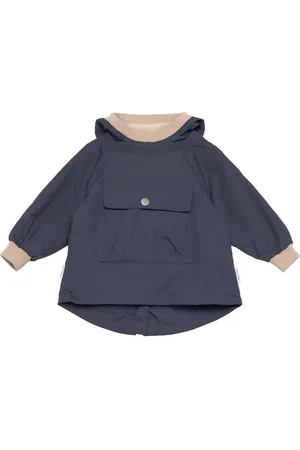Mini A Ture Matbabyvito Fleece Lined Spring Anorac. Grs Outerwear Shell Clothing Shell Jacket Navy
