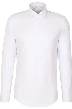Seidensticker Spread Kent Tops Shirts Business Shirts White