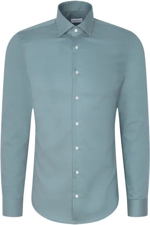 Seidensticker Cityhemden 1/1 Arm Tops Shirts Business Shirts Blue