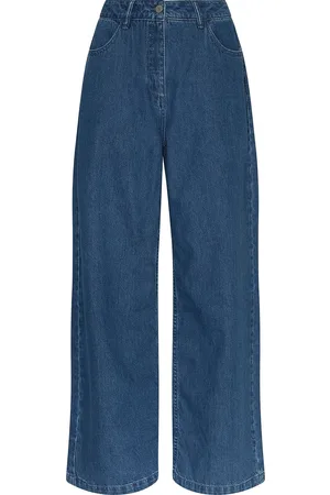 MSCH Mschelena Pants Bottoms Trousers Wide Leg Blue