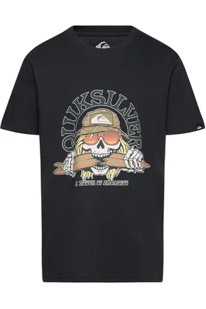 Quiksilver Ev Skull Feast Ss Yth Tops T-shirts Short-sleeved Black