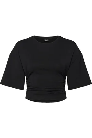 Gina Tricot Soft Touch Ruched Tee Tops T-shirts & Tops Short-sleeved Black