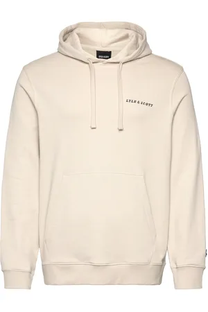 Lyle & Scott Loopback Embroidered Hoodie Tops Sweat-shirts & Hoodies Hoodies Cream