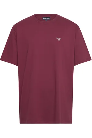 Barbour Ess Sports Tee Designers T-shirts Short-sleeved Burgundy