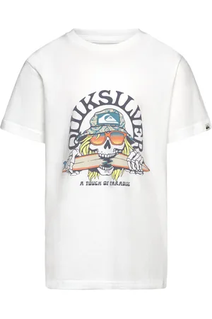 Quiksilver Ev Skull Feast Ss Yth Tops T-shirts Short-sleeved White