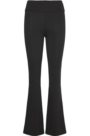 Gina Tricot Soft Touch Folded Trouser Bottoms Trousers Flared Black