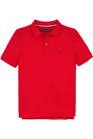 Tommy Hilfiger Flag Polo Ss Tops T-shirts Polo Shirts Short-sleeved Polo Shirts Red