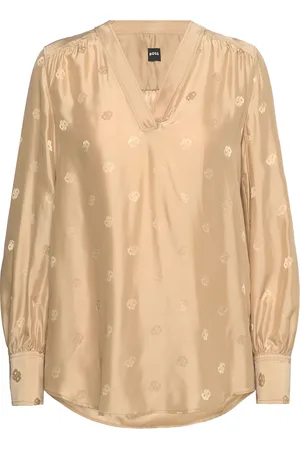 HUGO BOSS Bieshina Tops Blouses Long-sleeved Beige