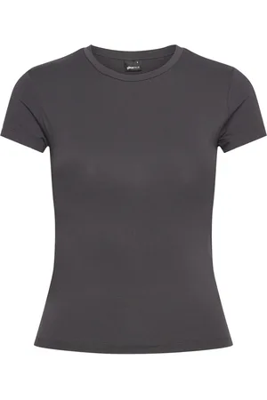 Gina Tricot Soft Touch Short Sleeve Top Tops T-shirts & Tops Short-sleeved Grey