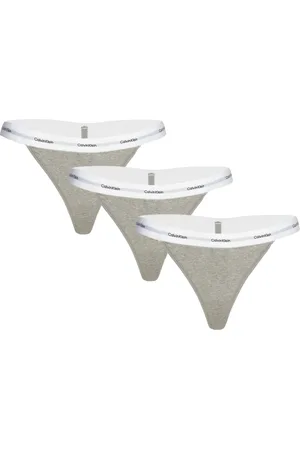 Calvin Klein String Thong 3Pk Stringit Alusvaatteet Grey