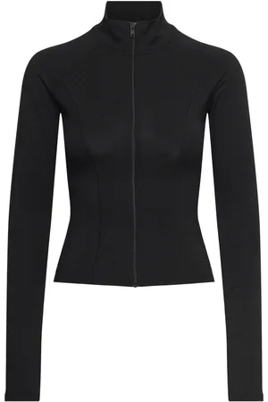 Gina Tricot Soft Touch Zip Jacket Tops T-shirts & Tops Long-sleeved Black