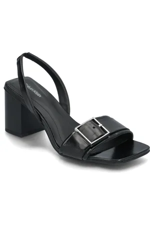 Calvin Klein Heel Sandal 70 W/Buckle - Lth Korolliset Sandaalit Black