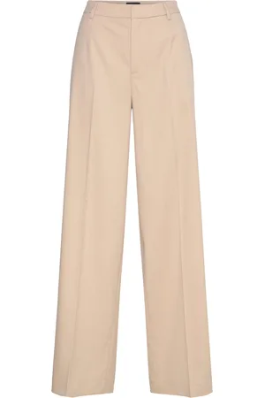 Lexington Tailored Wide Pants Bottoms Trousers Suitpants Beige