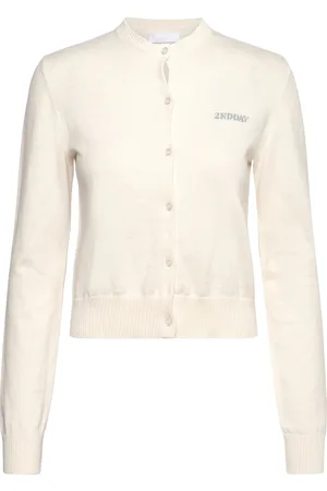 2nd Day 2Nd Vinny - Soft Wool Blend Designers Knitwear Cardigans Cream