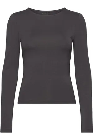 Gina Tricot Soft Touch Crew Neck Top Tops T-shirts & Tops Long-sleeved Grey