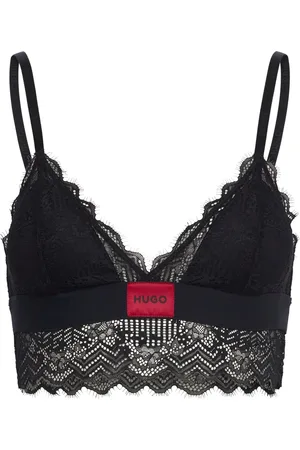 HUGO BOSS Triangle Rl Lace Lingerie Bras & Tops Soft Bras Bralette Black