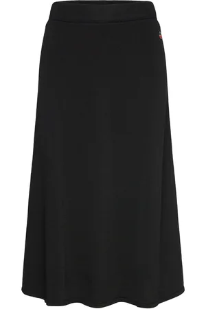 BUSNEL Trina Solid Skirt Designers Knee-length & Midi Skirts Black