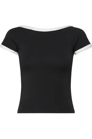 Monki Mini Short Sleeve Top Tops T-shirts & Tops Short-sleeved Black