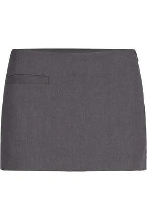 Monki Low Waisted Mini Suiting Skirt Skirts Short Skirts Grey