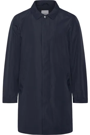 Lindbergh Mac Coat With Detachable Collar Ohut Pitkä Takki Navy