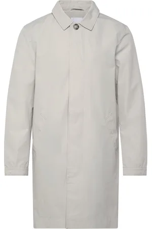 Lindbergh Mac Coat With Detachable Collar Ohut Pitkä Takki Grey