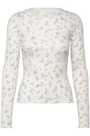 Lindex Top Pointelle With Lettuce Edg Toppi White