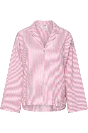 Lindex Pyjama Shirt Seersucker Toppi Pink