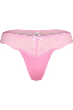 Lindex Brief Thong Reg Lacy Back Vale Stringit Alusvaatteet Pink