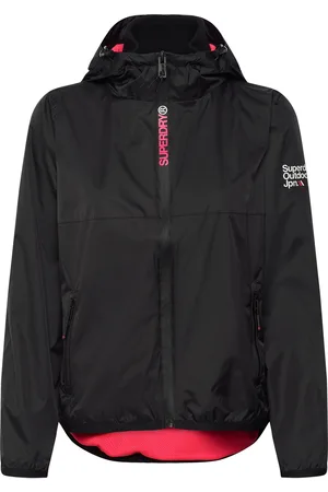 Superdry Hooded Logo Windbreaker Jacket Sport Sport Clothing Sport Outerwear Sport Jackets Sport Outdoor Jackets Black