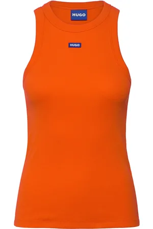Hugo Blue Easy Tank_B Tops T-shirts & Tops Sleeveless Orange