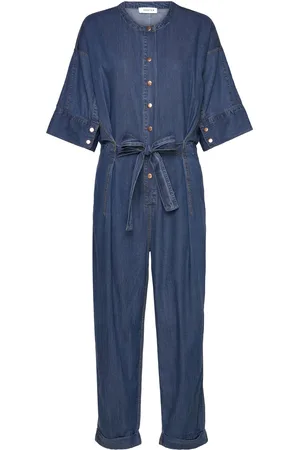 Coster Copenhagen Pantssuit With Belt Bottoms Jumpsuits Blue