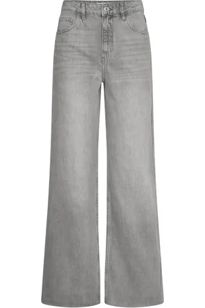 MANGO Danila Wideleg High-Rise Jeans Bottoms Jeans Wide Grey