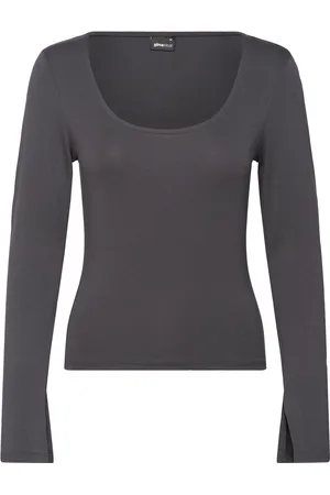 Gina Tricot Soft Touch Jersey Top Tops T-shirts & Tops Long-sleeved Grey