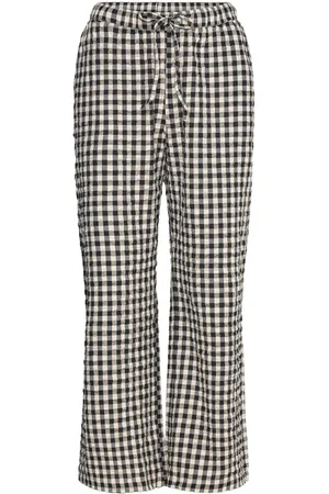 Lindex Trousers Pyjama Seersucker Pyjamahousut Olohousut Black