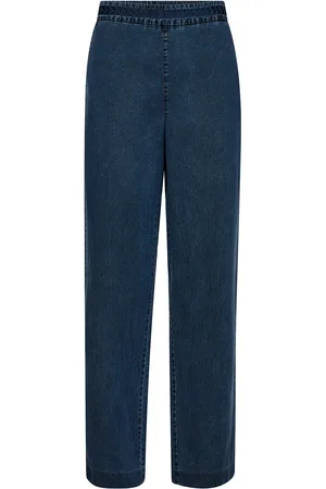 Mos Mosh Mmbalia Tenly Pant Bottoms Trousers Straight Leg Blue
