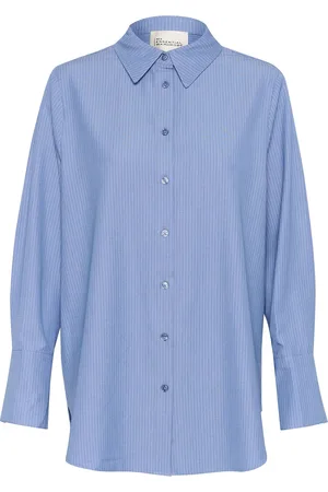 My Essential Wardrobe Vittamw Shirt Tops Shirts Long-sleeved Blue