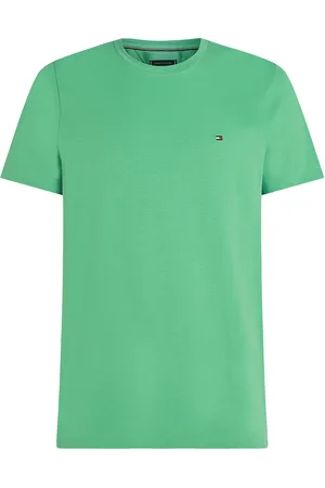 Tommy Hilfiger Stretch Slim Fit Tee Tops T-shirts Short-sleeved Green