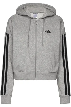 adidas W 3S Ft Fz Hd Sport Sport Clothing Sport Sweat-shirts & Hoodies Sport Hoodies Grey