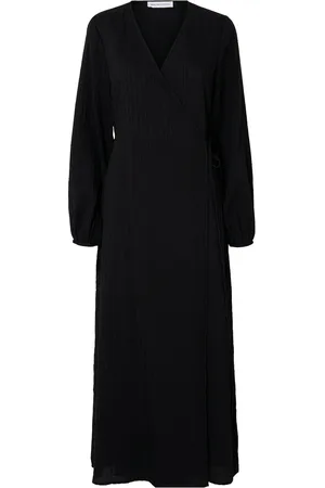 SELECTED Slflucia-Susie Ls Ankle Wrap Dress B Maksimekko Juhlamekko Black